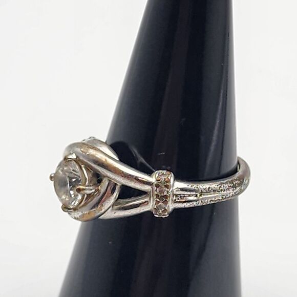 Avon NVC Eternal Promise Silver Tone & Clear CZ Ring (8) - Picture 2 of 8